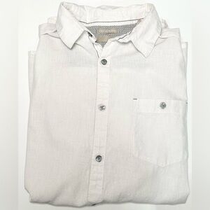Men’s Bruno white linen button up t-shirt